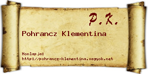 Pohrancz Klementina névjegykártya